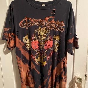 Custom bleached/distressed ozzfest band tee